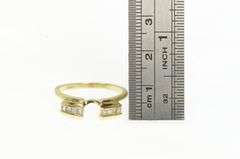 14K Yellow Gold 0.25 Ctw Princess Diamond Wedding Wrap Band Ring
