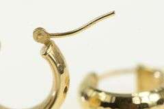14K Yellow Gold Hammered Pattern 14.8mm Vintage Hoop Earrings