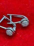 14K WHITE GOLD AND DIAMOND LOOP EARRINGS