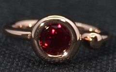 14 Kt Rose Gold Plated Lab Created Red Ruby Ring