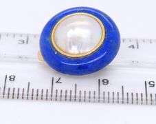 2 Pairs of Yellow Gold Lapis Earrings