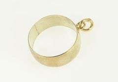 10K Yellow Gold Victorian Child's Baby Band Wedding Ring Charm/Pendant