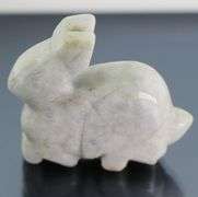 Adorable 256.49ct Jade rabbit carving