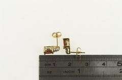 10K Yellow Gold Oval Garnet Diamond Accent Classic Stud Earrings