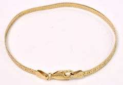 Vermeil Heart Herring Bone Chain Bracelet In Sterling Silver