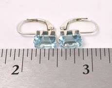 Blue Topaz Dangle Earrings In Sterling Silver