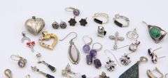 Group Lot of Vintage 925 Sterling Silver Earrings