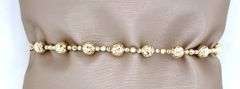 SPARKLING 14K YELLOW GOLD  BEAD BRACELET