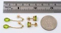 Two Differing Styles of Peridot Earrings