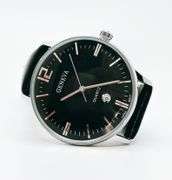 Classic Looking Everyday Men's Geneva Watch w/ Genuine Leather Band