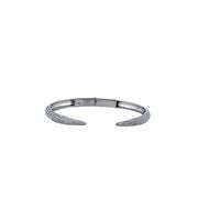 18K WHITE GOLD OPEN BANGLE WITH DIAMONDS