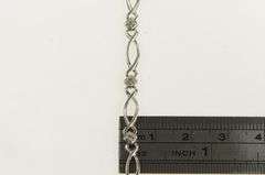 10K White Gold Diamond Criss Cross Curvy Link Tennis Bracelet