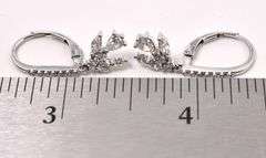 CZ Dangle Earrings In Sterling Silver