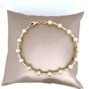 SPARKLING 14K YELLOW GOLD  BEAD BRACELET