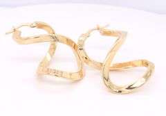 Attractive Yellow Gold Infinity Twisted Hoop Earrings