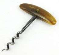 Early French Carved Horn Cork Screw