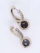 Effy 18kt White Gold Garnet Dangle Earrings