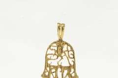 14K Yellow Gold Hamsa Ancient Protection Symbol Filigree Charm/Pendant