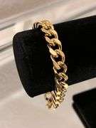 Strong 44.3 Gram 14 Kt  Gold Plate Curb Link Bracelet