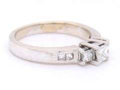 Fantastic White Gold 0.57ctw Princess Cut Diamond Engagement Ring