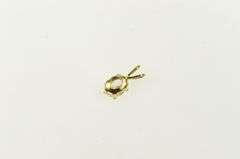 14K Yellow Gold Oval Cubic Zirconia Solitaire Vintage Classic Pendant