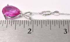 Pink Gemstone Pendant Necklace In Sterling Silver