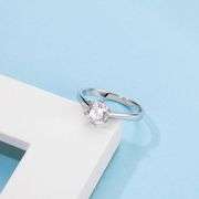 Ladies Sparkling VVS1 1 Ct 6.5 mm  FireMoissanite Ring