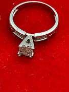 CERTIFIED  14K WHITE GOLD AND DIAMOND ENGAGEMENT RING