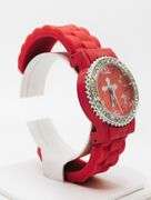 Fancy Pink Geneva Watch w/ Cross Graphic and Gemstones