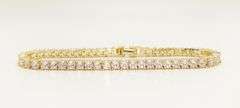 STUNNING 14KT YELLOW GOLD PLATED STERLING SILVER TENNIS BRACELET
