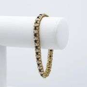 18 Kt Gold Plated Natural Midnight Blue Sapphire & Diamond Bracelet