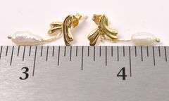 Pleasant Pearl Dangle Earrings In 14K Yellow Gold