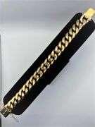 HUGE 111.5 Gram 18 Kt Yellow Gold Plate Figaro Link Bracelet