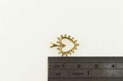 14K Yellow Gold Diamond Heart Vintage Classic Love Symbol Pendant