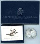 1997-S Jackie Robinson BU Commemorative Silver Dollar in Box w/CoA