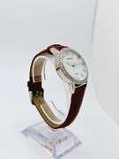 Beautiful Mother of Pearl & Gemstone Watch-Red Genuine Leather Band