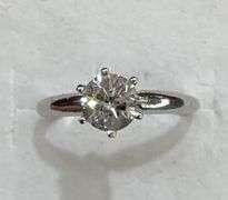 14KT SOLID WHITE GOLD DIAMOND ENGAGEMENT RING