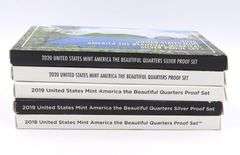 2019 & 2020 America the Beautiful Quarters Silver Proof Set With COA and Box