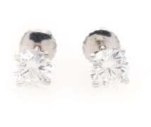 1.00ctw Round Diamond Solitaire Stud Earrings in 14K