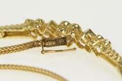 14K Yellow Gold Diamond Heart Link Vintage Love Symbol Bracelet