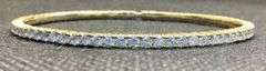 FANCY 14K YELLOW GOLD DIAMOND FLEXIBLE BANGLE BRACELET