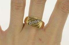 14K Yellow Gold 0.50 Ctw Diamond Men's Squared Wedding Ring