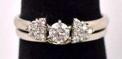 Stunning Engagement Ring In 14K White Gold