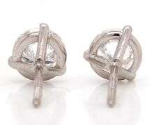 1.04ctw Round Diamond Solitaire Stud Earrings in 14K