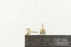 14K Yellow Gold Princess Solitaire Cubic Zirconia Vint. Stud Earrings