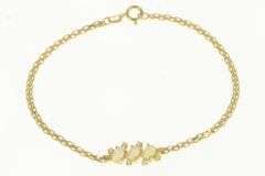 14K Yellow Gold Natural Opal Diamond Vintage Chain Bracelet