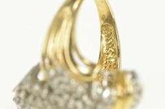 14K Yellow Gold 2.00 Ctw Diamond Wavy Cluster Freeform Ring