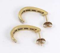 Glittering J Hoop Diamond Earrings