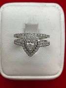 CERTIFIED BRAND NEW 14K WHITE GOLD AND DIAMOND WEDDING SET