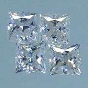 GROUP LOT OF 4X MATCHING PRINCESS CUT NATURAL DIAMONDS- D/E COLOR! VVS1!